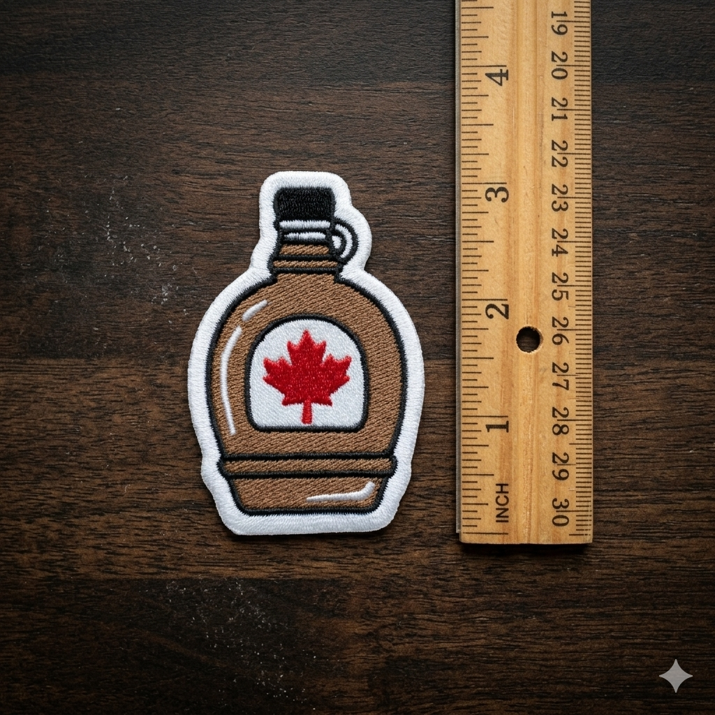 Maple Syrup Bottle Embroidered Iron-On Patch