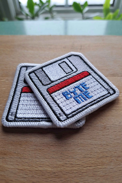Byte Me Floppy Disk Embroidered Patch